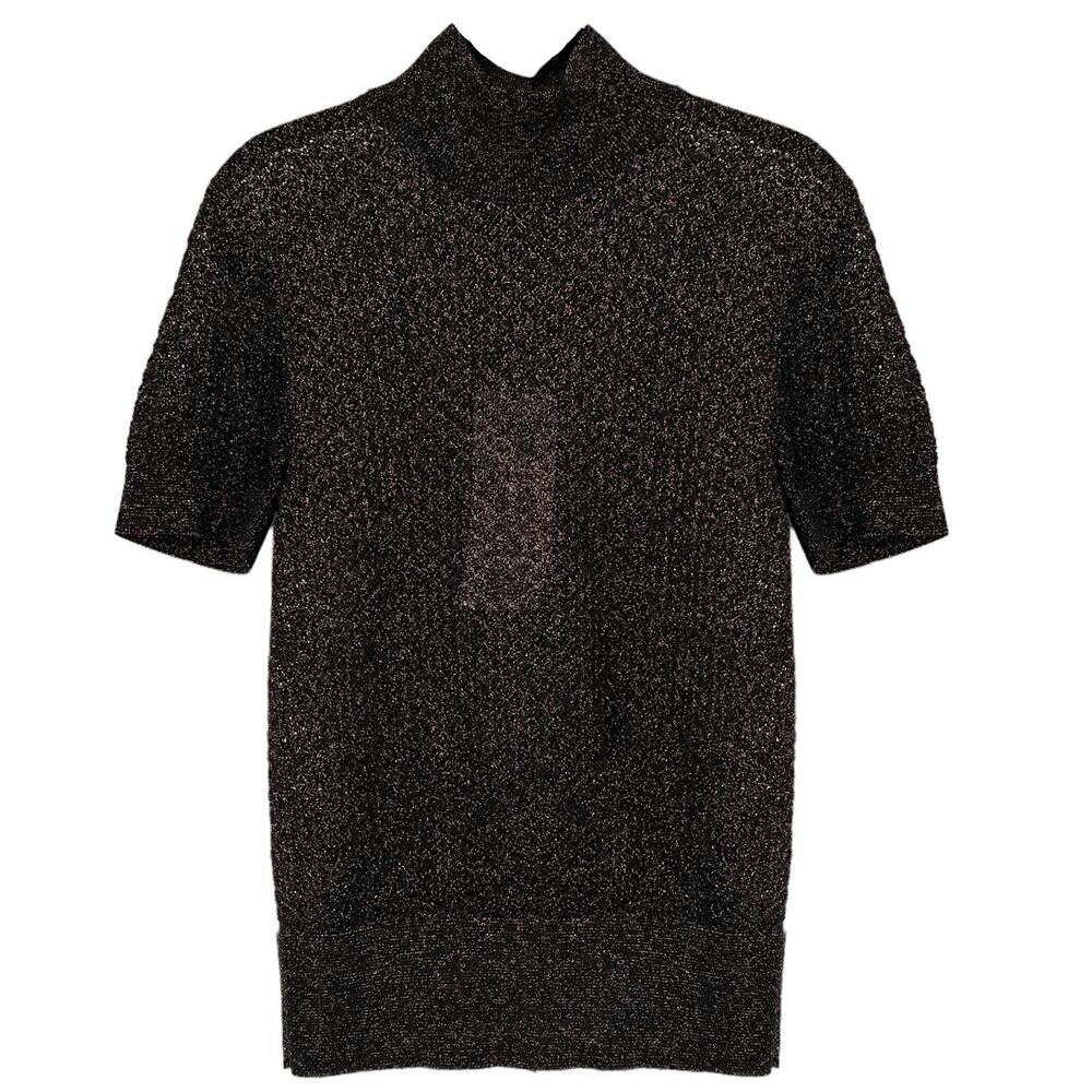 DOLCE & GABBANA Metallic Mock Neck Sweater
